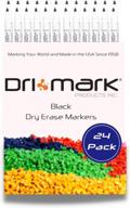 dri mark dry erase markers bullet tip 24 count - made in usa - black, safe, non toxic & low odor, wipes easily - great for the office, school, classrooms & home, for all types of whiteboards logo