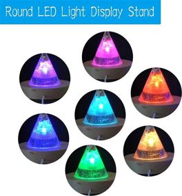 img 2 attached to Enhance Your Art Display With YAKAMOZ Wooden LED Lights - Set Of 2 Round Bases For Laser Crystal Glass Resin Art