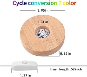 img 3 attached to Enhance Your Art Display With YAKAMOZ Wooden LED Lights - Set Of 2 Round Bases For Laser Crystal Glass Resin Art
