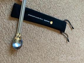 img 7 attached to Титановая ложка с длинной ручкой 9,65 дюйма / 245 мм с полированной чашей и водонепроницаемым футляром - FinessCity