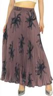 ysjera womens long maxi skirt - 35.4" floral sunray pleated chiffon bohemian chic full skirts logo
