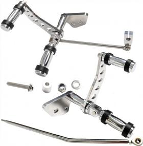 img 4 attached to Harley Dyna Super Glide 2000-2015 FXD FXDX Models Silver Forward Controls Foot Peg Kit
