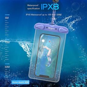 img 3 attached to 📱 Migeec Waterproof Phone Case (2 Packs) - IPX8 Waterproof Phone Pouch for Beach Kayaking Travel - Compatible with iPhone Android (up to 6.9") - Black+Blue - Dry Bag