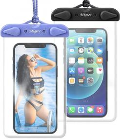 img 4 attached to 📱 Migeec Waterproof Phone Case (2 Packs) - IPX8 Waterproof Phone Pouch for Beach Kayaking Travel - Compatible with iPhone Android (up to 6.9") - Black+Blue - Dry Bag