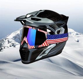 img 2 attached to ADCGank Motorcycle Goggles Dirt Bike Motocross ATV Goggles Off Road Goggles Ski Goggles Fit Over Glasses For Man Women Youth Adult American Flag