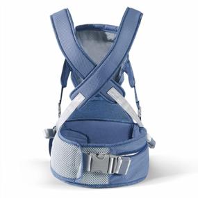 img 2 attached to SUNVENO Hipseat Baby Carrier Ergonomic Baby Front Back Carrier Fast Wear Baby Holder Multifunction Baby Kangaroo Carrier For All Season Openable Mesh Window For 7-45 Lbs Babies, 3-36 Months, Blue
