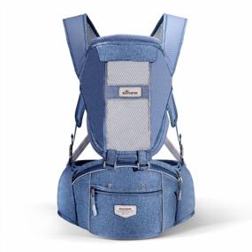 img 3 attached to SUNVENO Hipseat Baby Carrier Ergonomic Baby Front Back Carrier Fast Wear Baby Holder Multifunction Baby Kangaroo Carrier For All Season Openable Mesh Window For 7-45 Lbs Babies, 3-36 Months, Blue