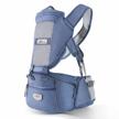 sunveno hipseat baby carrier ergonomic baby front back carrier fast wear baby holder multifunction baby kangaroo carrier for all season openable mesh window for 7-45 lbs babies, 3-36 months, blue logo