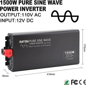 img 3 attached to 🔋 High-Performance Pure Sine Wave Power Inverter 1500W Peak 3000W - DC 12V to AC 110V 120V with 2 AC Outlets and LCD Display - Ideal for Home Solar System, RVs, and Professional-Grade Voltage Conversion