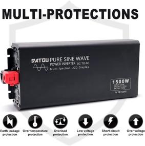 img 2 attached to 🔋 High-Performance Pure Sine Wave Power Inverter 1500W Peak 3000W - DC 12V to AC 110V 120V with 2 AC Outlets and LCD Display - Ideal for Home Solar System, RVs, and Professional-Grade Voltage Conversion