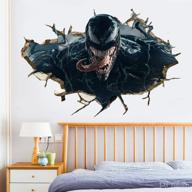 eye-catching 3d venom wall decal: super hero vinyl sticker for bedroom, living room, bathroom - gnauhgn home decoration (23.6x35.4 inches) логотип