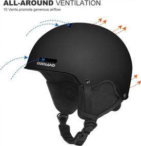 img 2 attached to Молодежный лыжный шлем и очки Odoland - противоударное, ветрозащитное и безопасное снаряжение для занятий спортом на снегу для мальчиков и девочек