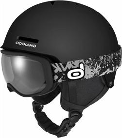 img 4 attached to Молодежный лыжный шлем и очки Odoland - противоударное, ветрозащитное и безопасное снаряжение для занятий спортом на снегу для мальчиков и девочек