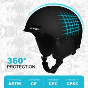 img 3 attached to Молодежный лыжный шлем и очки Odoland - противоударное, ветрозащитное и безопасное снаряжение для занятий спортом на снегу для мальчиков и девочек