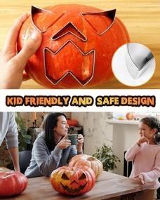 img 2 attached to JUSTOTRY Simple & Safe Pumpkin Carving Kit For Kids, Halloween Stainless Steel Pumpkin Carving Tools, Non-Knife Pumpkin Carving Stencils, Pumpkin Carving Sets For Adults, Pumpkin Carver, Durable