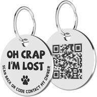 🐾 stainless steel qr code pet id tags - personalized pet online profile - instant email alert with pet location scan logo