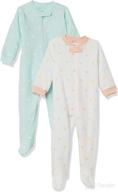 adorable multipack sleep and play for baby girls: amazon essentials footed zip-front logo