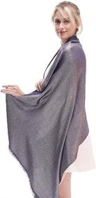 img 3 attached to ✨ Sparkle in Style with LMVERNA Pashmina Glitter Shimmer Reversible Women's Accessories: Scarves & Wraps