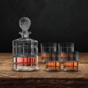 img 2 attached to Trinkware Richmond 5-Piece Crystal Whiskey Drinkware Barware Set With Decanter And 4 Dof Double Old Fashioned Glasses