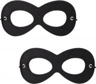 aimike 2pcs superhero masks, black felt eye masks, halloween dress up masks, adjustable half masks with elastic rope - great party cosplay accessory логотип