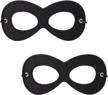 aimike 2pcs superhero masks, black felt eye masks, halloween dress up masks, adjustable half masks with elastic rope - great party cosplay accessory logo