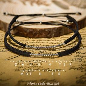img 3 attached to Набор браслетов для матери и дочери с кодом Морзе на День матери - стильный ювелирный подарок для женщин, девочек и мам от Shonyin