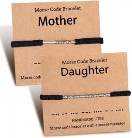 img 4 attached to Набор браслетов для матери и дочери с кодом Морзе на День матери - стильный ювелирный подарок для женщин, девочек и мам от Shonyin