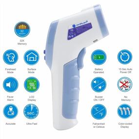 img 2 attached to Бесконтактные и точные результаты с бесконтактным лобным термометром Amplim - идеально подходит для взрослых, детей и младенцев