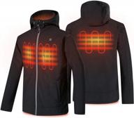 men's heated jacket: prosmart waterproof with hood and 12volt battery pack - black logo