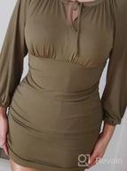 img 1 attached to EXLURA Long Sleeve Backless Bodycon Dress With Ruched Hem - Sleek And Sophisticated review by Peter Bates