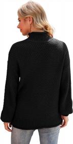img 1 attached to Women'S Turtleneck Oversized Sweater Batwing Long Sleeve Pullover Loose Chunky Knit Jumper By Jouica