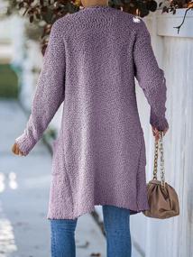 img 1 attached to MEROKEETY Soft Chunky Knit Long Sleeve Open Front Cardigan Coat For Women