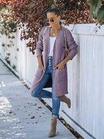 img 2 attached to MEROKEETY Soft Chunky Knit Long Sleeve Open Front Cardigan Coat For Women