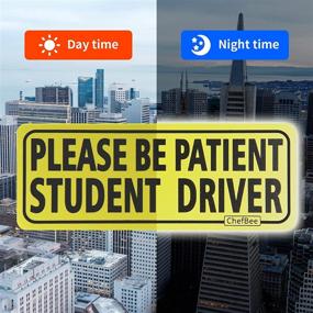 img 1 attached to 🚗 Enhance Road Safety with ChefBee 3PCS Student Driver Car Magnet - Magnetic Safety Sign for Beginner Drivers