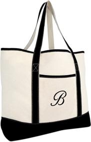 img 4 attached to DALIX Monogram Personalized Totes Letter Women's Handbags & Wallets ~ Totes