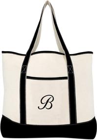 img 3 attached to DALIX Monogram Personalized Totes Letter Women's Handbags & Wallets ~ Totes