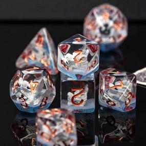 img 2 attached to UDIXI 7 Die Dice Set DND - Polyhedral DND Dice For Role Playing Games, RPG Dice Set For Dungeons And Dragons MTG Pathfinder (Dragon Head)