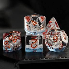 img 1 attached to UDIXI 7 Die Dice Set DND - Polyhedral DND Dice For Role Playing Games, RPG Dice Set For Dungeons And Dragons MTG Pathfinder (Dragon Head)