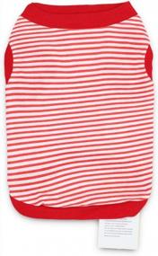 img 3 attached to Breathable And Stylish 3-Pack Small Dog Striped T-Shirt Set For Summer