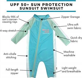 img 3 attached to Защитите своего маленького пловца с длиннорукавным солнцезащитным костюмом SwimZip в нескольких цветах.