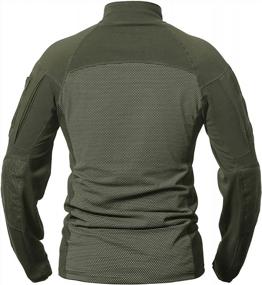img 3 attached to CARWORNIC мужская тактическая военная штурмовая боевая рубашка с длинным рукавом Slim Fit камуфляжная футболка с молнией
