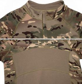 img 1 attached to CARWORNIC мужская тактическая военная штурмовая боевая рубашка с длинным рукавом Slim Fit камуфляжная футболка с молнией