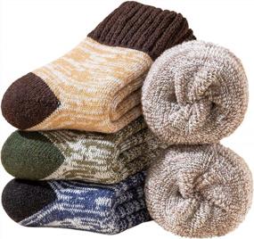 img 4 attached to YZKKE Men'S Winter Socks 3-Pack - Super Thick Wool For Warmth, Soft Comfort And Casual Crew Style