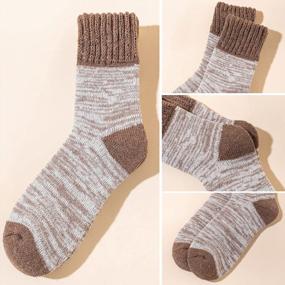 img 1 attached to YZKKE Men'S Winter Socks 3-Pack - Super Thick Wool For Warmth, Soft Comfort And Casual Crew Style