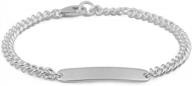 sterling silver diamond or plain id bracelet for boys and girls with curb chain (6-6 1/2 inches) logo