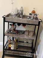 img 1 attached to Rustic Industrial Bar Cart - Haotian FKW56-HG Myra Mobile Kitchen Serving Trolley review by Jeff Hill