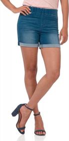 img 4 attached to Rekucci Women'S Pull-On Jean Short With Slim Cuff - 5 Inch Inseam And Secret Figure Denim For Flattering Fit