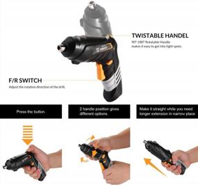 img 1 attached to DEKOPRO 3.6V Electric Cordless Screwdriver Rechargeable Drill Driver With 47Pcs Accessories, Adjustable 2 Position And LED Light For Household Battery Power