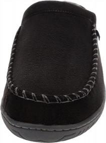 img 3 attached to IZOD Men'S Microsuede Clog Slippers With Sherpa Fleece Lining In Tan And Black, Available In Sizes 8-14