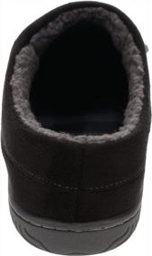 img 2 attached to IZOD Men'S Microsuede Clog Slippers With Sherpa Fleece Lining In Tan And Black, Available In Sizes 8-14
